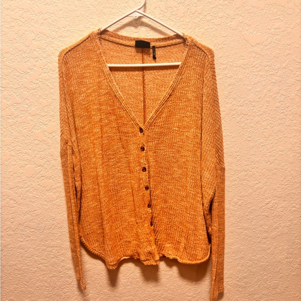 Urban Outfitters V-Neck Sweater - Warm Orange